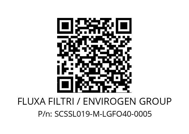   FLUXA FILTRI / ENVIROGEN GROUP SCSSL019-M-LGFO40-0005