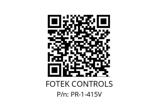   FOTEK CONTROLS PR-1-415V