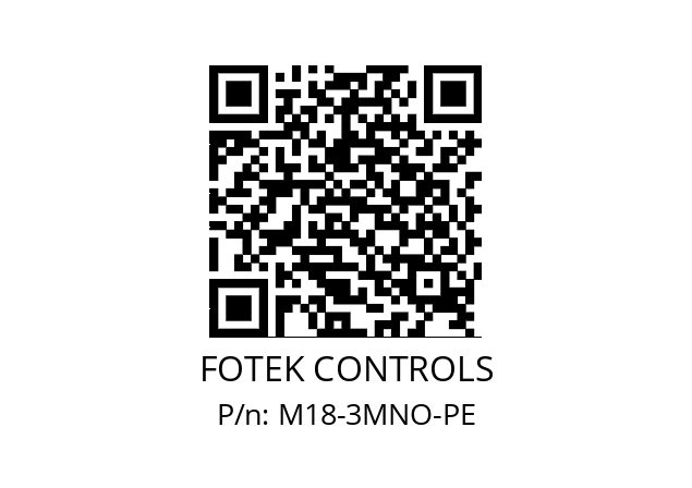   FOTEK CONTROLS M18-3MNO-PE