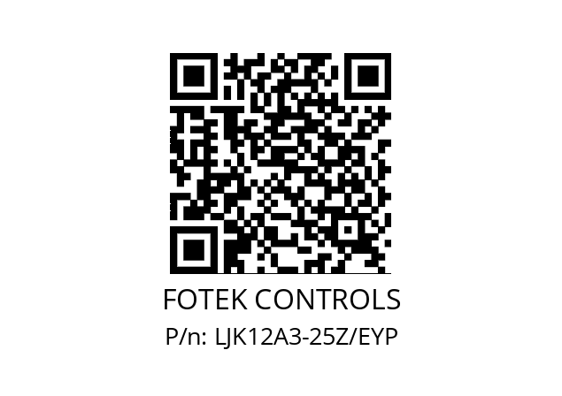   FOTEK CONTROLS LJK12A3-25Z/EYP