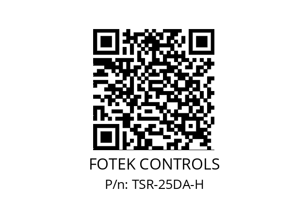   FOTEK CONTROLS TSR-25DA-H