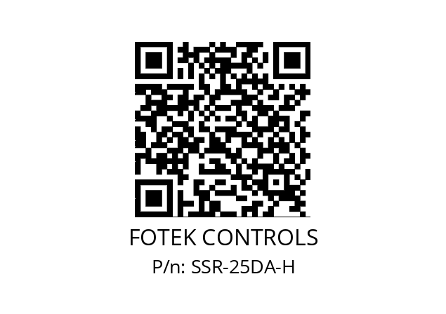   FOTEK CONTROLS SSR-25DA-H