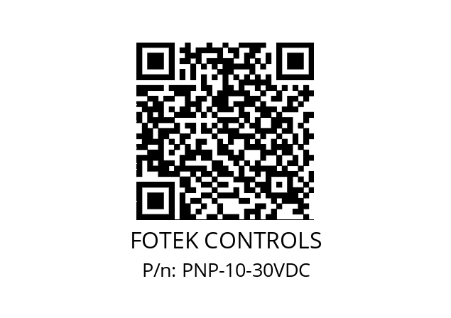   FOTEK CONTROLS PNP-10-30VDC