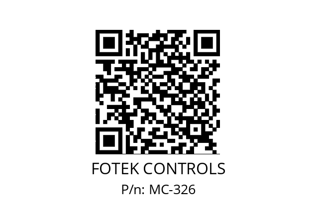   FOTEK CONTROLS MC-326