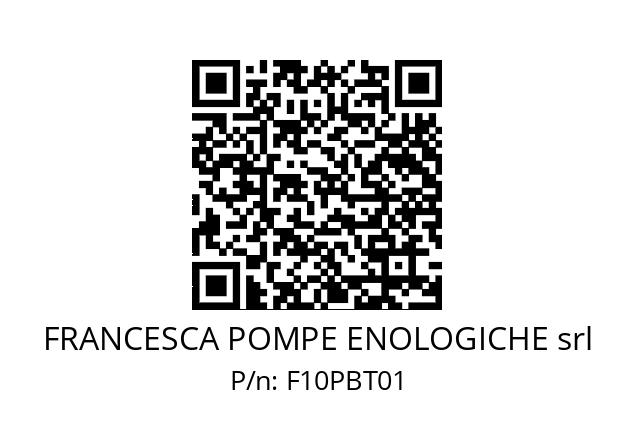   FRANCESCA POMPE ENOLOGICHE srl F10PBT01