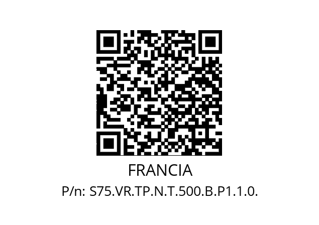   FRANCIA S75.VR.TP.N.T.500.B.P1.1.0.