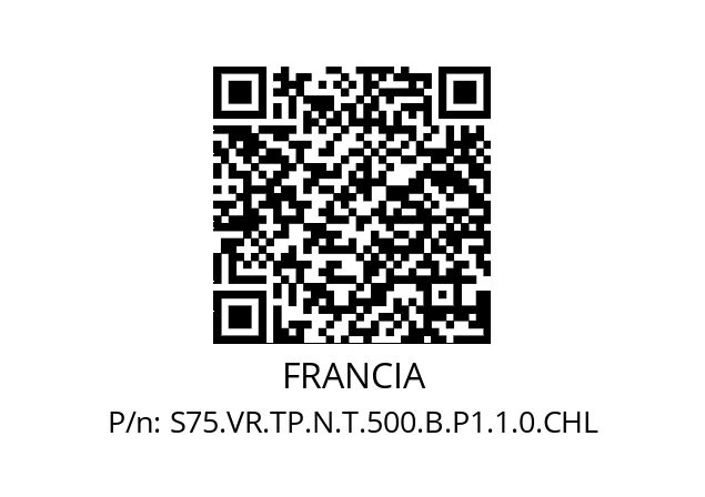   FRANCIA S75.VR.TP.N.T.500.B.P1.1.0.CHL