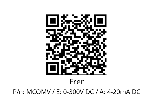   Frer MCOMV / E: 0-300V DC / A: 4-20mA DC