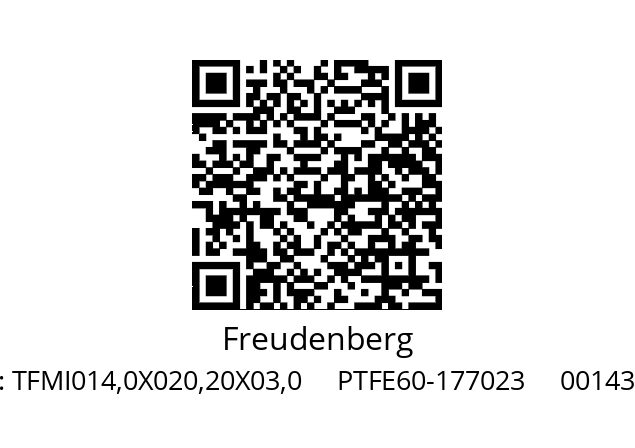   Freudenberg TFMI014,0X020,20X03,0     PTFE60-177023     00143948