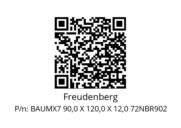   Freudenberg BAUMX7 90,0 X 120,0 X 12,0 72NBR902