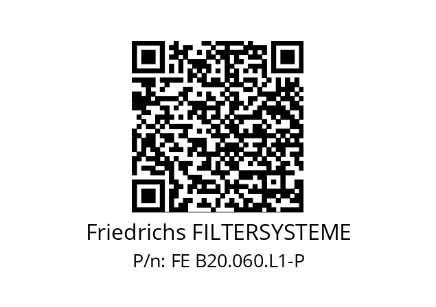   Friedrichs FILTERSYSTEME FE B20.060.L1-P