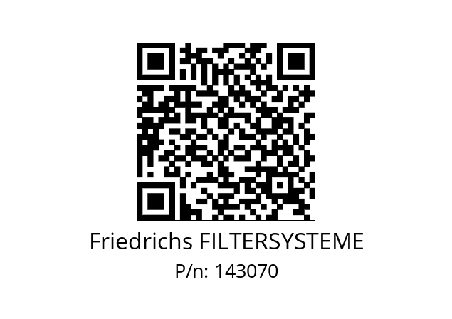   Friedrichs FILTERSYSTEME 143070