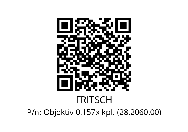   FRITSCH Objektiv 0,157x kpl. (28.2060.00)