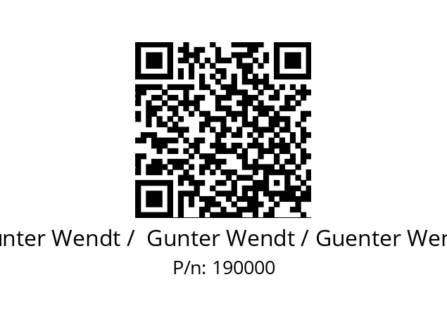   Günter Wendt /  Gunter Wendt / Guenter Wendt 190000