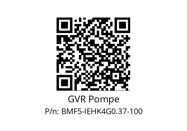   GVR Pompe BMF5-IEHK4G0.37-100