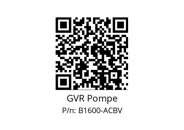   GVR Pompe B1600-ACBV