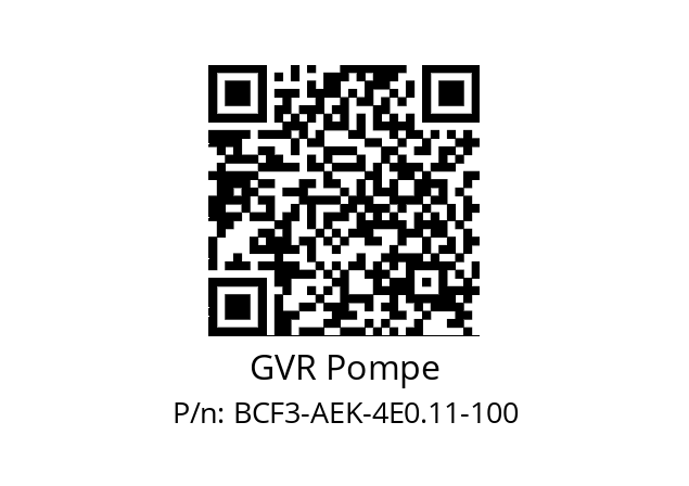   GVR Pompe BCF3-AEK-4E0.11-100