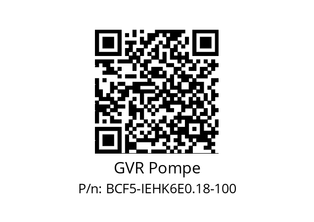   GVR Pompe BCF5-IEHK6E0.18-100