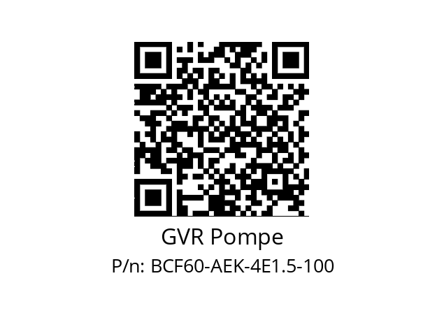   GVR Pompe BCF60-AEK-4E1.5-100