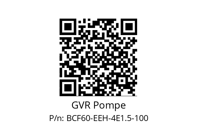   GVR Pompe BCF60-EEH-4E1.5-100