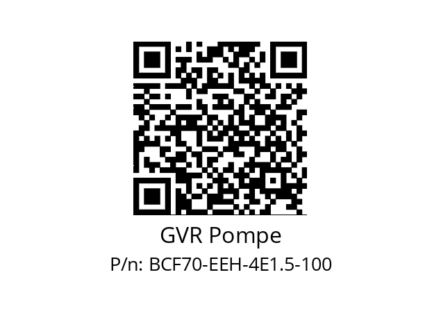   GVR Pompe BCF70-EEH-4E1.5-100