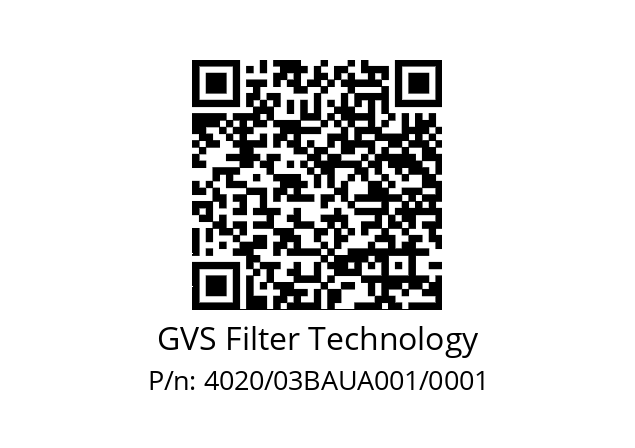   GVS Filter Technology 4020/03BAUA001/0001