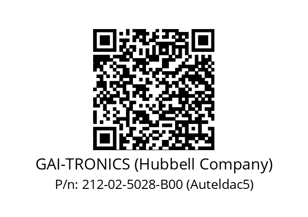   GAI-TRONICS (Hubbell Company) 212-02-5028-B00 (Auteldac5)