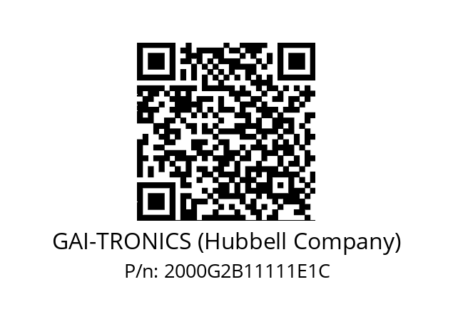   GAI-TRONICS (Hubbell Company) 2000G2B11111E1C