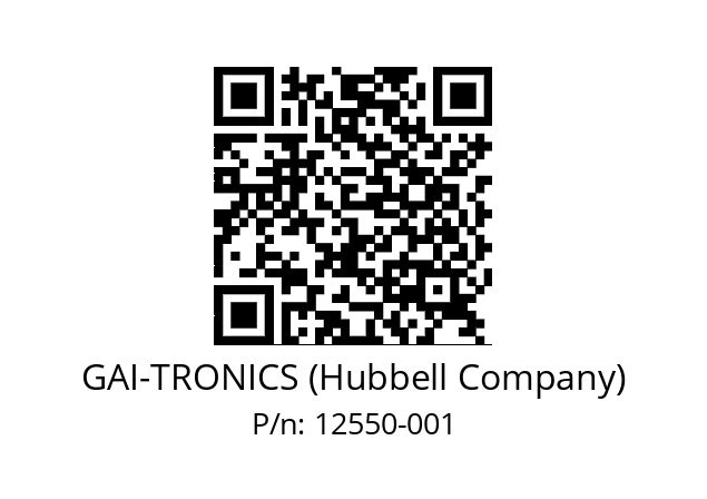   GAI-TRONICS (Hubbell Company) 12550-001