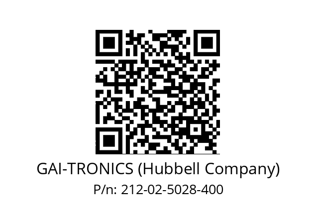   GAI-TRONICS (Hubbell Company) 212-02-5028-400