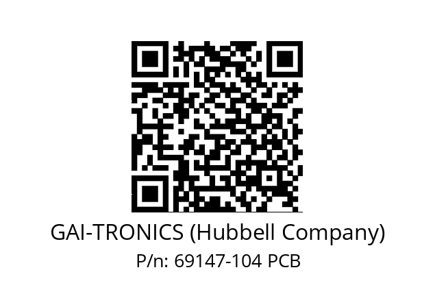   GAI-TRONICS (Hubbell Company) 69147-104 PCB