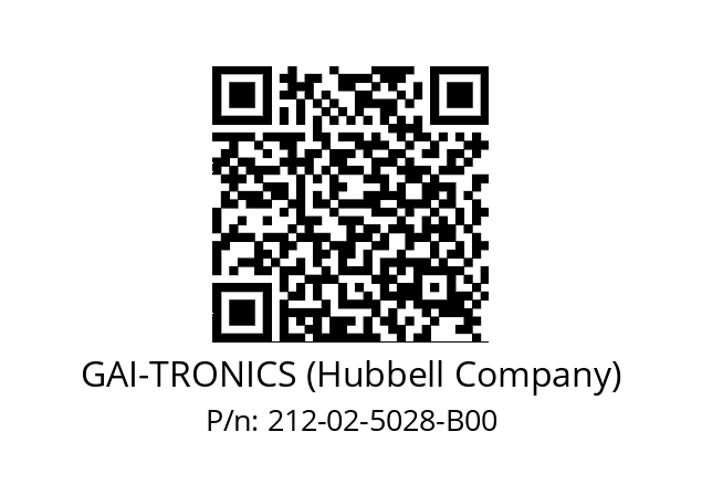   GAI-TRONICS (Hubbell Company) 212-02-5028-B00