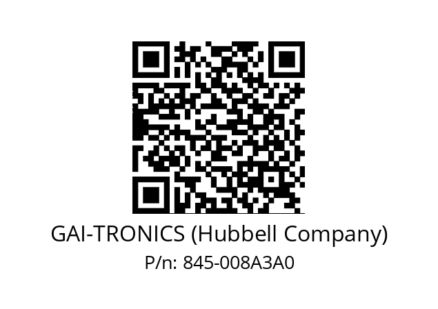   GAI-TRONICS (Hubbell Company) 845-008A3A0