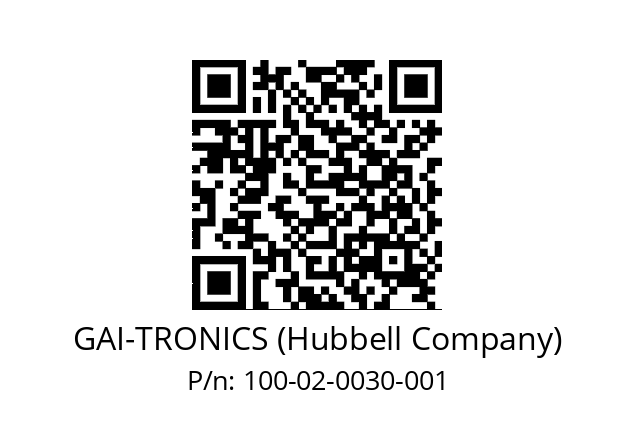   GAI-TRONICS (Hubbell Company) 100-02-0030-001