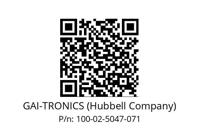   GAI-TRONICS (Hubbell Company) 100-02-5047-071