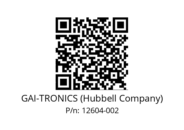   GAI-TRONICS (Hubbell Company) 12604-002