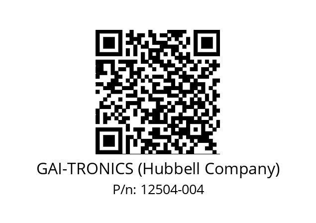   GAI-TRONICS (Hubbell Company) 12504-004