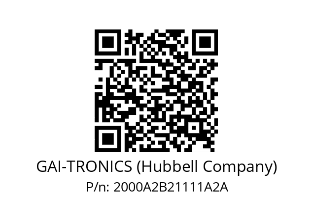   GAI-TRONICS (Hubbell Company) 2000A2B21111A2A