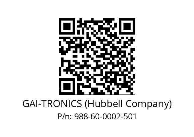   GAI-TRONICS (Hubbell Company) 988-60-0002-501