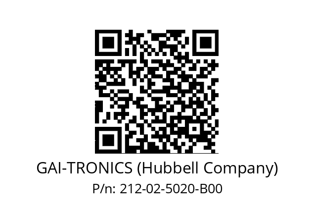   GAI-TRONICS (Hubbell Company) 212-02-5020-B00