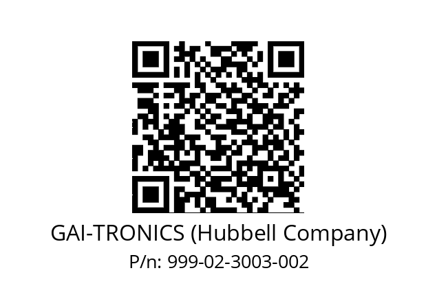   GAI-TRONICS (Hubbell Company) 999-02-3003-002