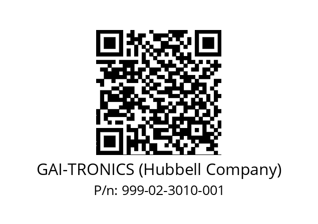   GAI-TRONICS (Hubbell Company) 999-02-3010-001