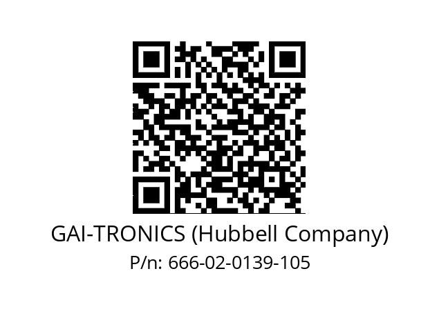   GAI-TRONICS (Hubbell Company) 666-02-0139-105