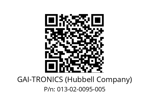   GAI-TRONICS (Hubbell Company) 013-02-0095-005