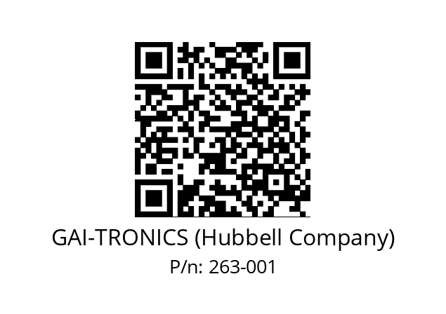   GAI-TRONICS (Hubbell Company) 263-001