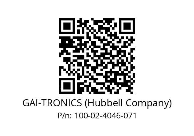   GAI-TRONICS (Hubbell Company) 100-02-4046-071