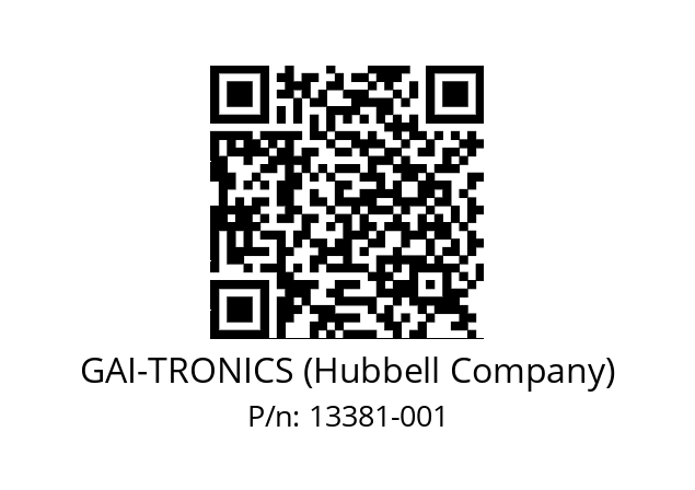   GAI-TRONICS (Hubbell Company) 13381-001