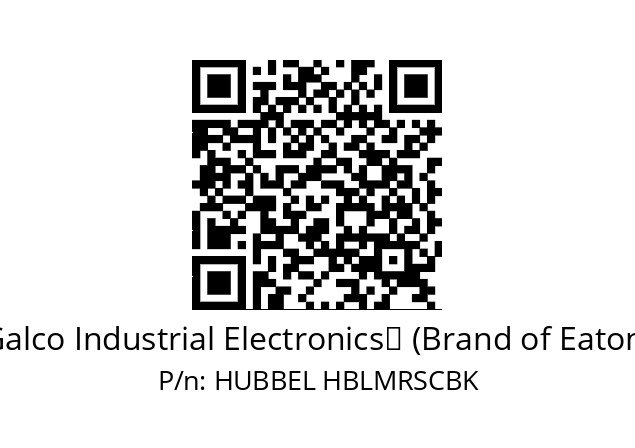   Galco Industrial Electronics‎ (Brand of Eaton) HUBBEL HBLMRSCBK