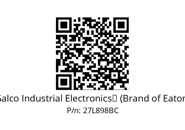   Galco Industrial Electronics‎ (Brand of Eaton) 27L898BC