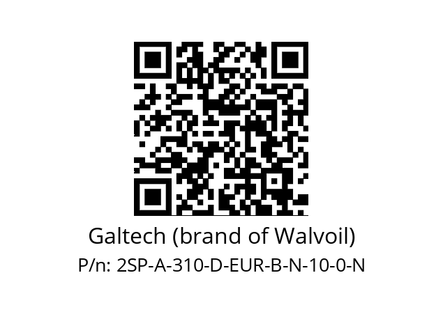   Galtech (brand of Walvoil) 2SP-A-310-D-EUR-B-N-10-0-N